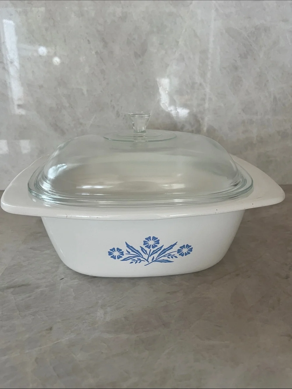 Vintage Corning Ware Blue Cornflower 4 Qt Dutch Oven P-34-B with Matching P-12-C